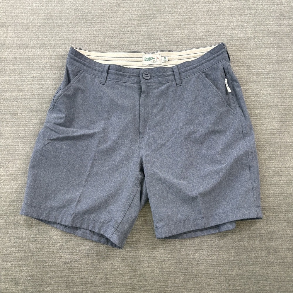 Huckberry Wellen Hybrid Cruiser Shorts Mens 33 Blue 7" Inseam Quick-Dry Stretch
